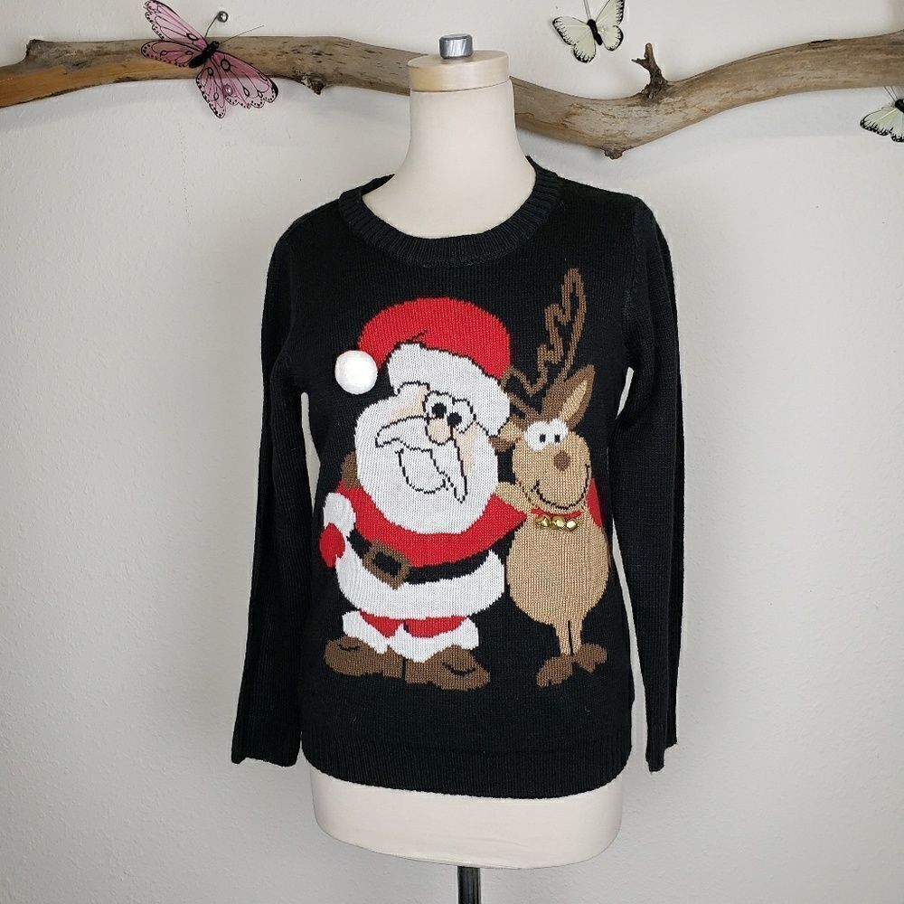 Karen Scott santa christmas holiday sweater